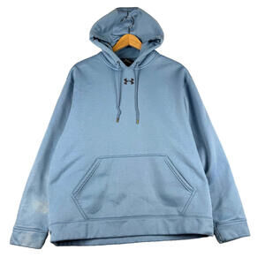 Under Armour Mens Large Athletic Icy Blue Gym Running Casual Hoodie Jacket